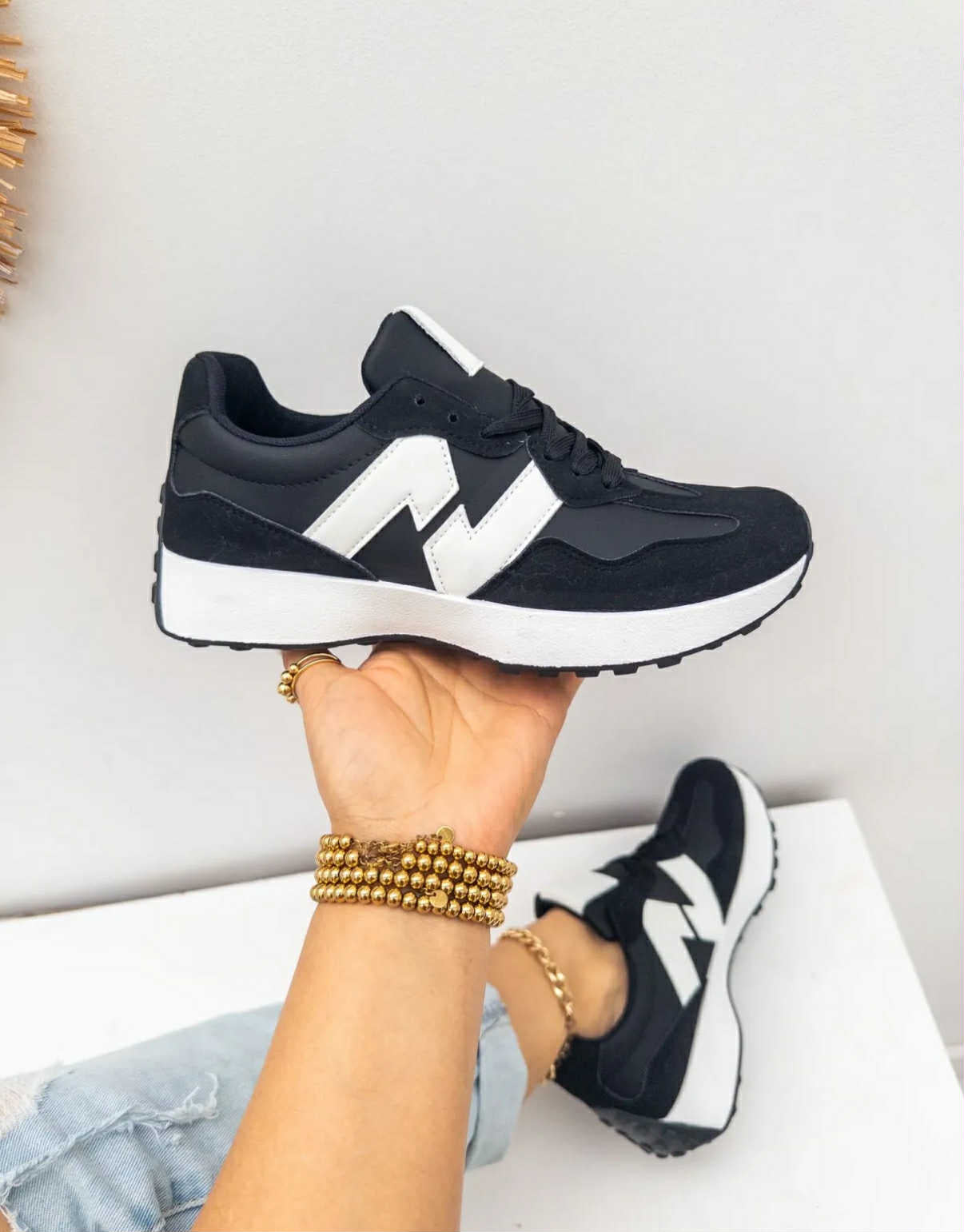 Sneaker Bo zwart-wit