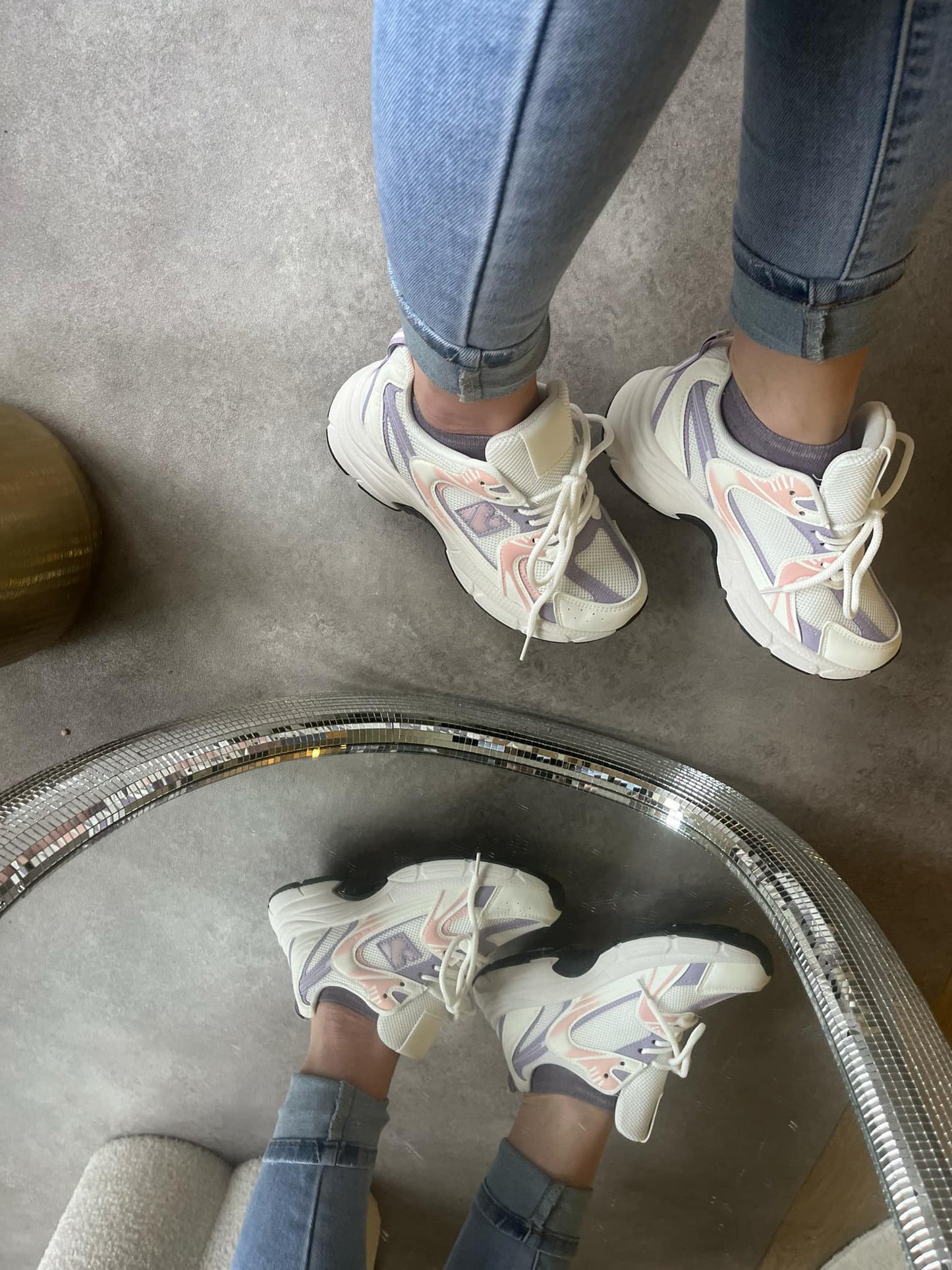 Trendy Purple Pink Sneakers Elara for Women | Stylish PU Leather Shoe