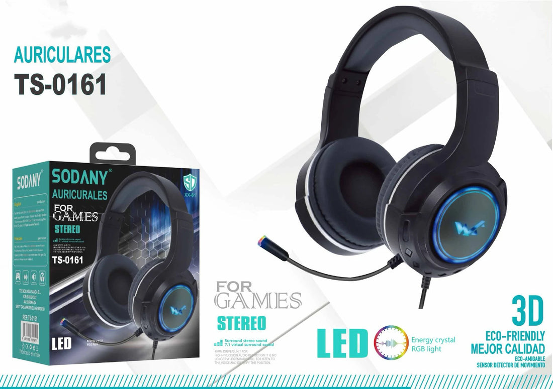 Sanda Gaming Over-The-Ear Headphones with Cable and Microphone