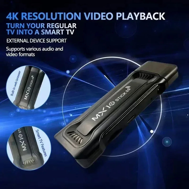 4K Android TV Stick with Dual Wi-Fi, HDR, 1GB RAM, 8GB Storage, Remote