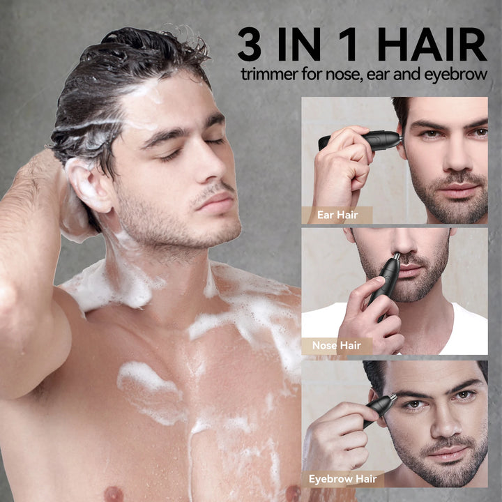 Nose Hair Trimmer for Men – Rechargeable 360° Dual-Blade Electric Shaver