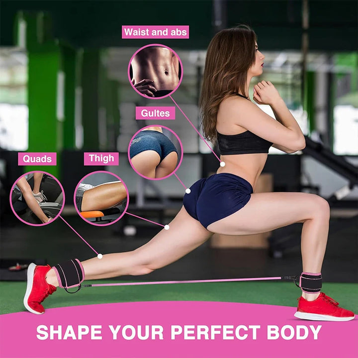 Ankle Strap Resistance Bands for Hip & Leg Strength – Fitness Elastic Training"