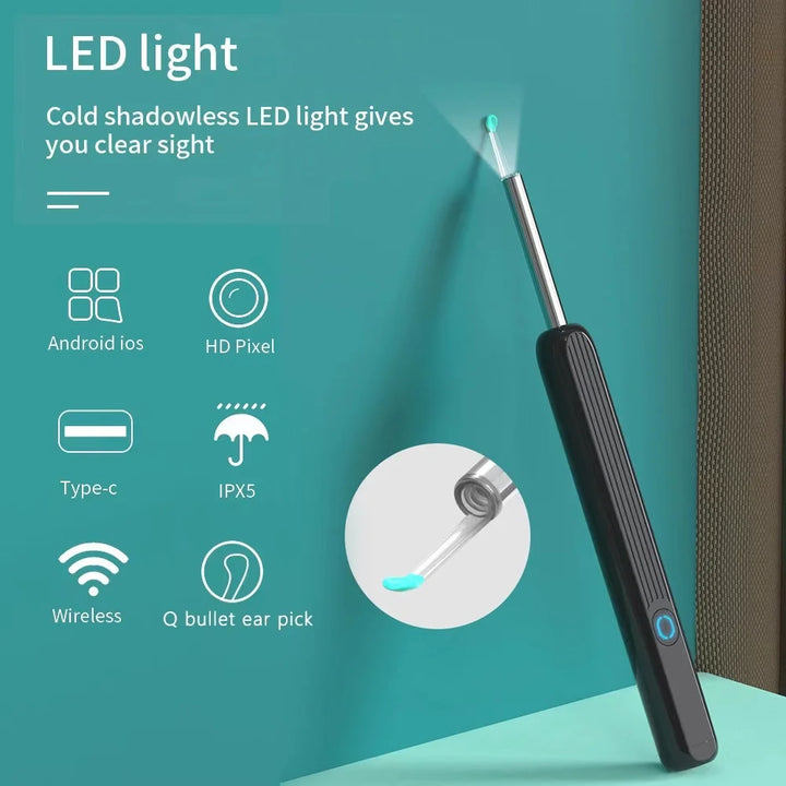 Wireless Smart Ear Cleaner with 1296P Camera & Visual Endoscope for Ear Care