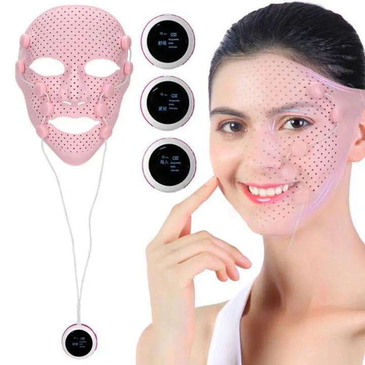 USB-Powered 3D Silicone Magnetic Facial SPA Mask – Anti-Wrinkle Massage Device