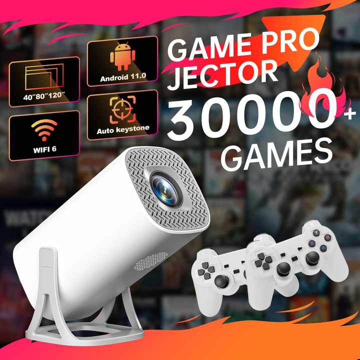 Android 11 Gaming Projector with 64GB TF Card, Wireless Controller & WiFi