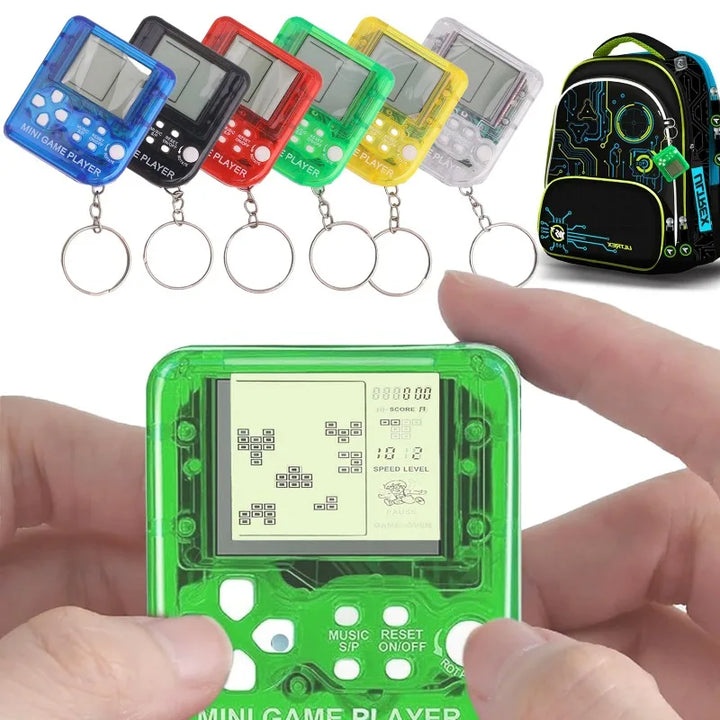 Mini Retro Handheld Game Keychain – 26 Games, Fun Gift for Kids
