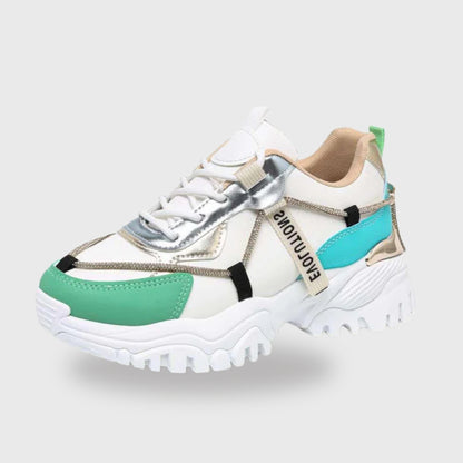 Sneaker Nyna Blue – Girls’ Sneakers in Blue, White & Green | PU Leather