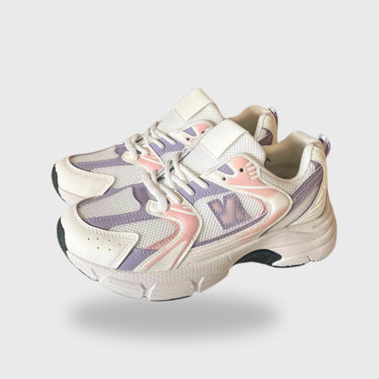Trendy Purple Pink Sneakers Elara for Women | Stylish PU Leather Shoe