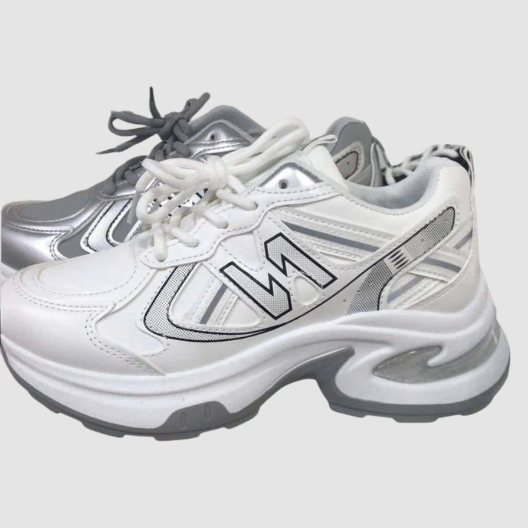 Sneaker Romi – White & Black PU Leather Sneakers for Women