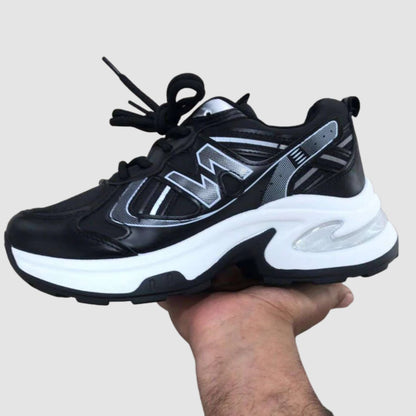 Sneaker Romi – Black & White PU Leather Sneakers