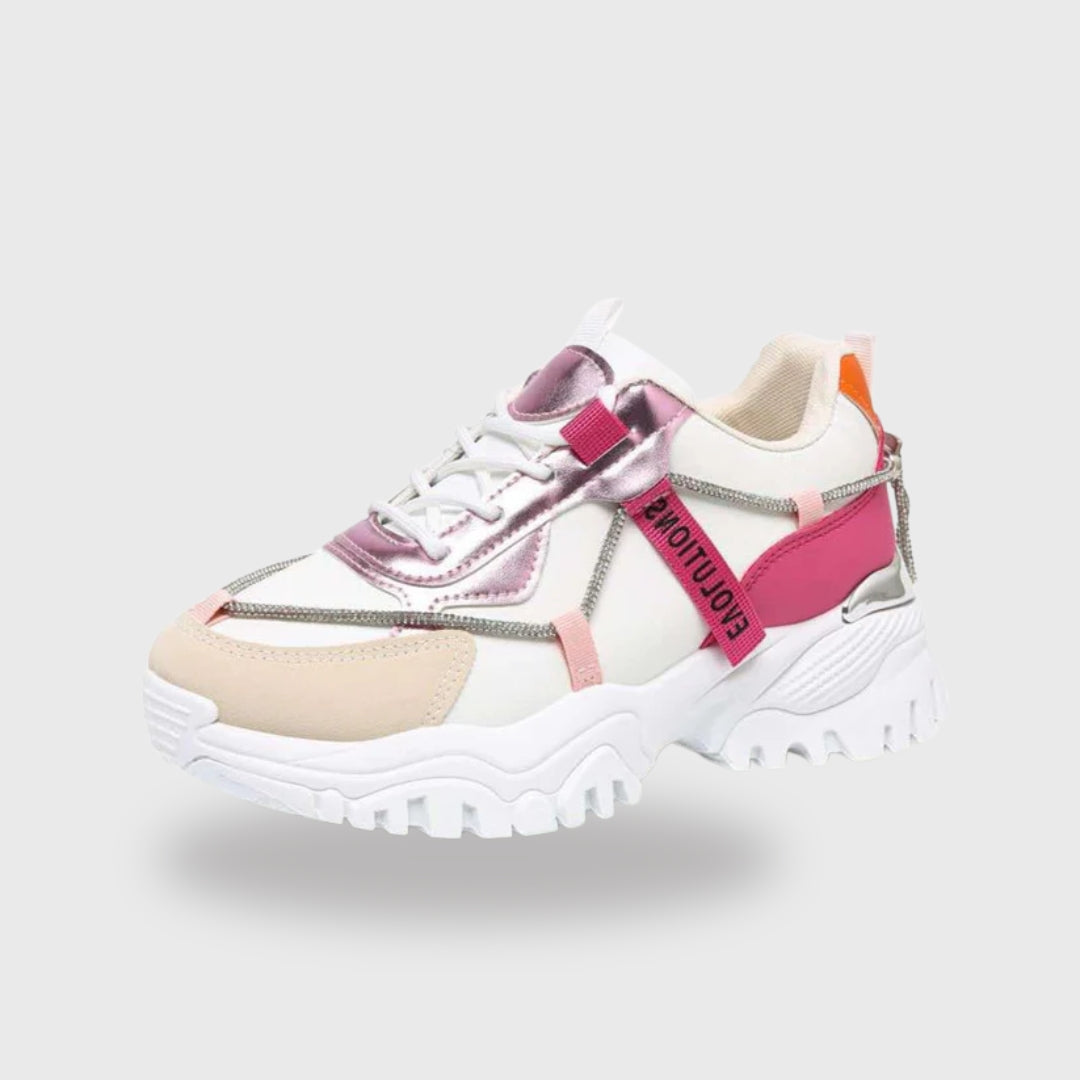 Sneaker Nyna Pink – Girls’ Sneakers in Pink, White & Beige | PU Leather