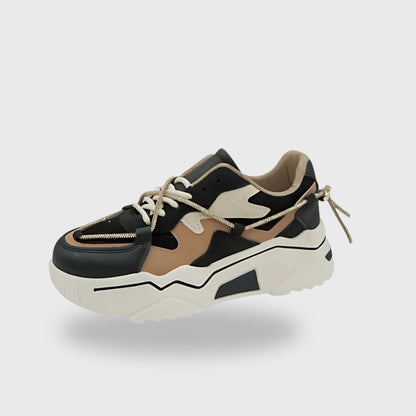Sneakers Elvira Black – Girls' PU Leather Sneakers in Black, Beige & Camel