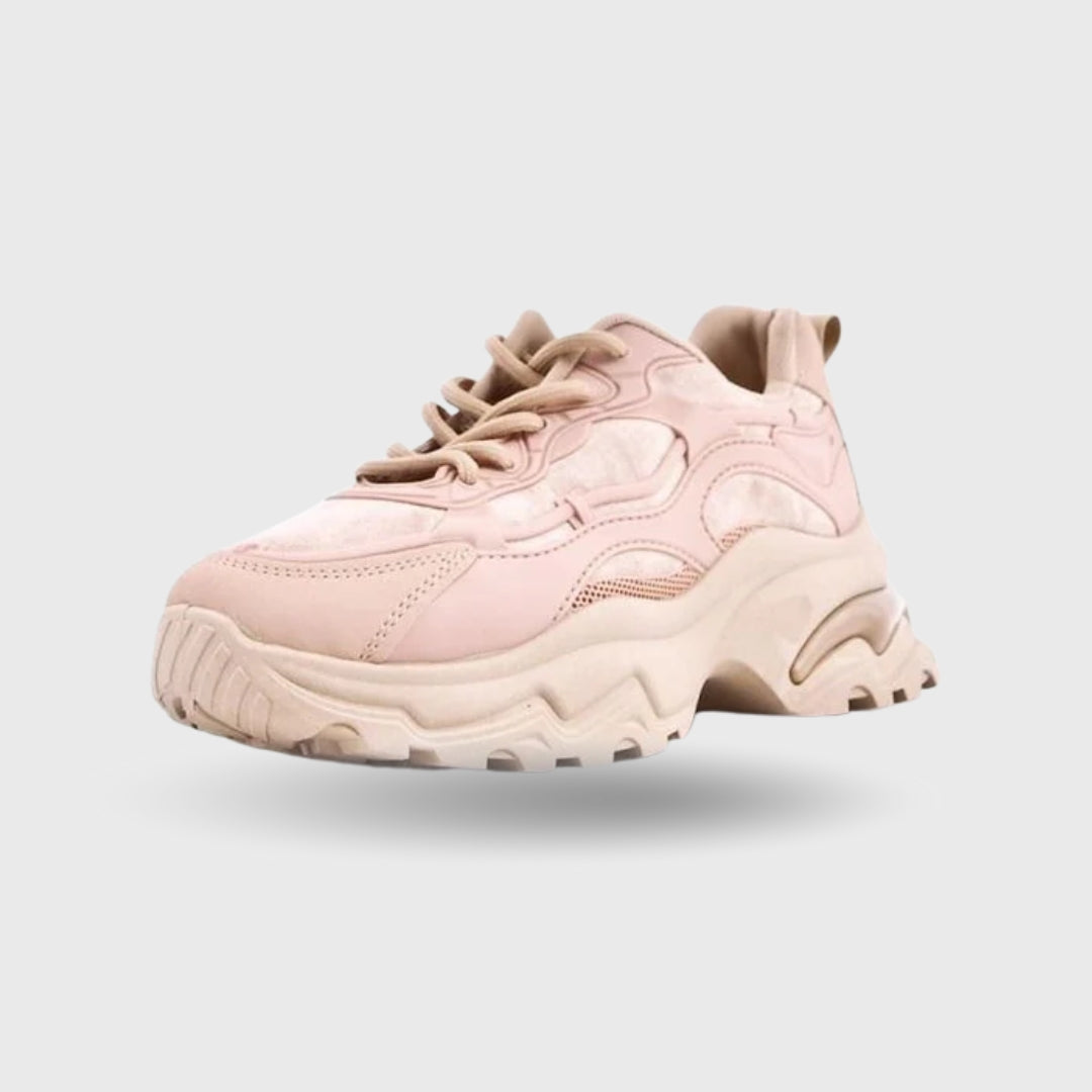 Sneaker Maud – Beige PU Leather Sneakers for Everyday Style