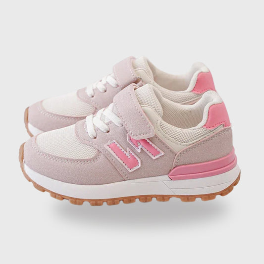 Kids Sneakers Fay Pink & Beige – Trendy PU Leather Girls’ Shoes