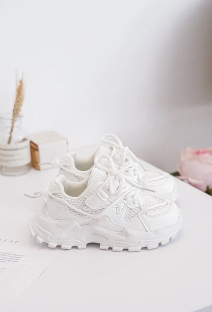 Kids Sneakers Luna Wit – Classic White PU Leather Sneakers for Everyday Wear