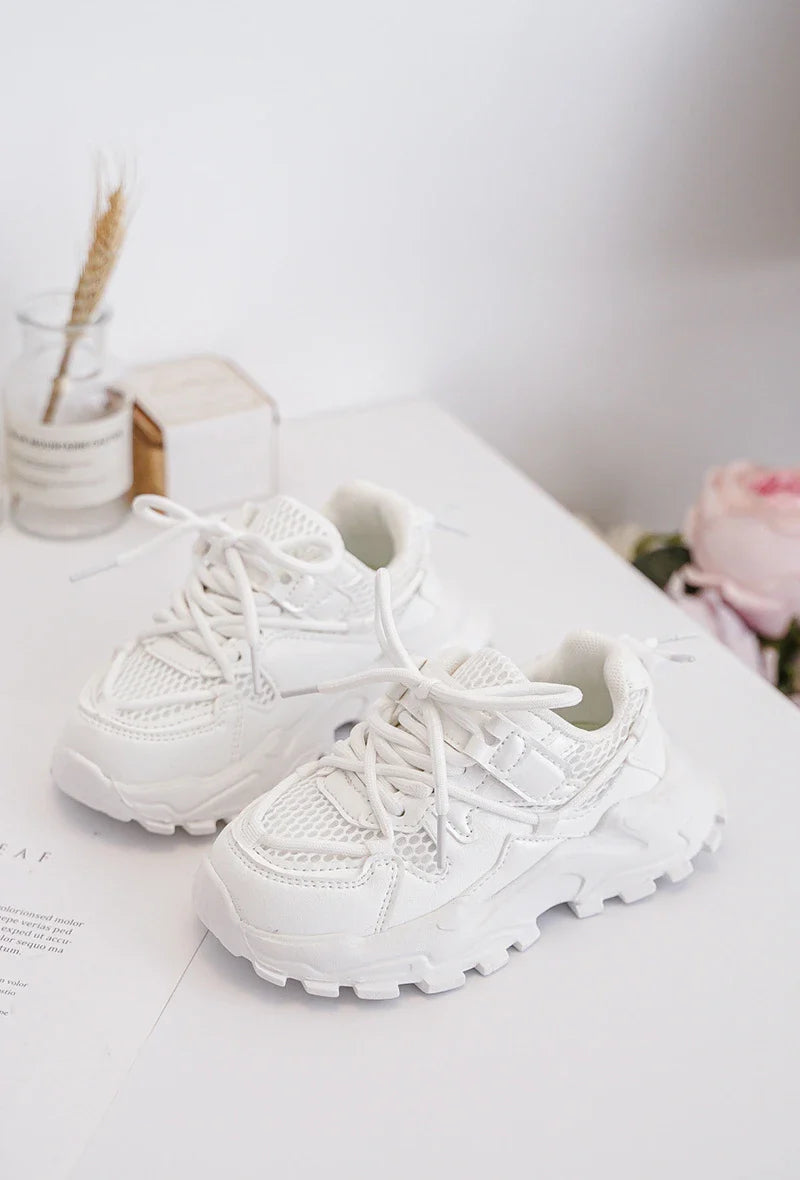 Kids Sneakers Luna Wit – Classic White PU Leather Sneakers for Everyday Wear