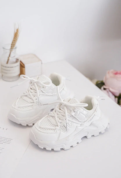 Kids Sneakers Luna Wit – Classic White PU Leather Sneakers for Everyday Wear