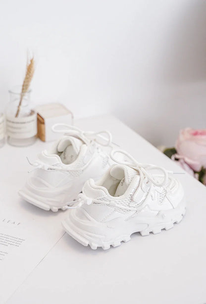 Kids Sneakers Luna Wit – Classic White PU Leather Sneakers for Everyday Wear