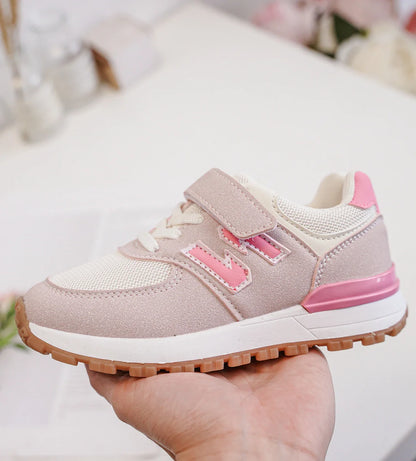 Kids Sneakers Fay Pink & Beige – Trendy PU Leather Girls’ Shoes