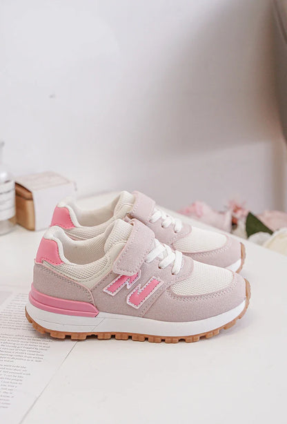 Kids Sneakers Fay Pink & Beige – Trendy PU Leather Girls’ Shoes