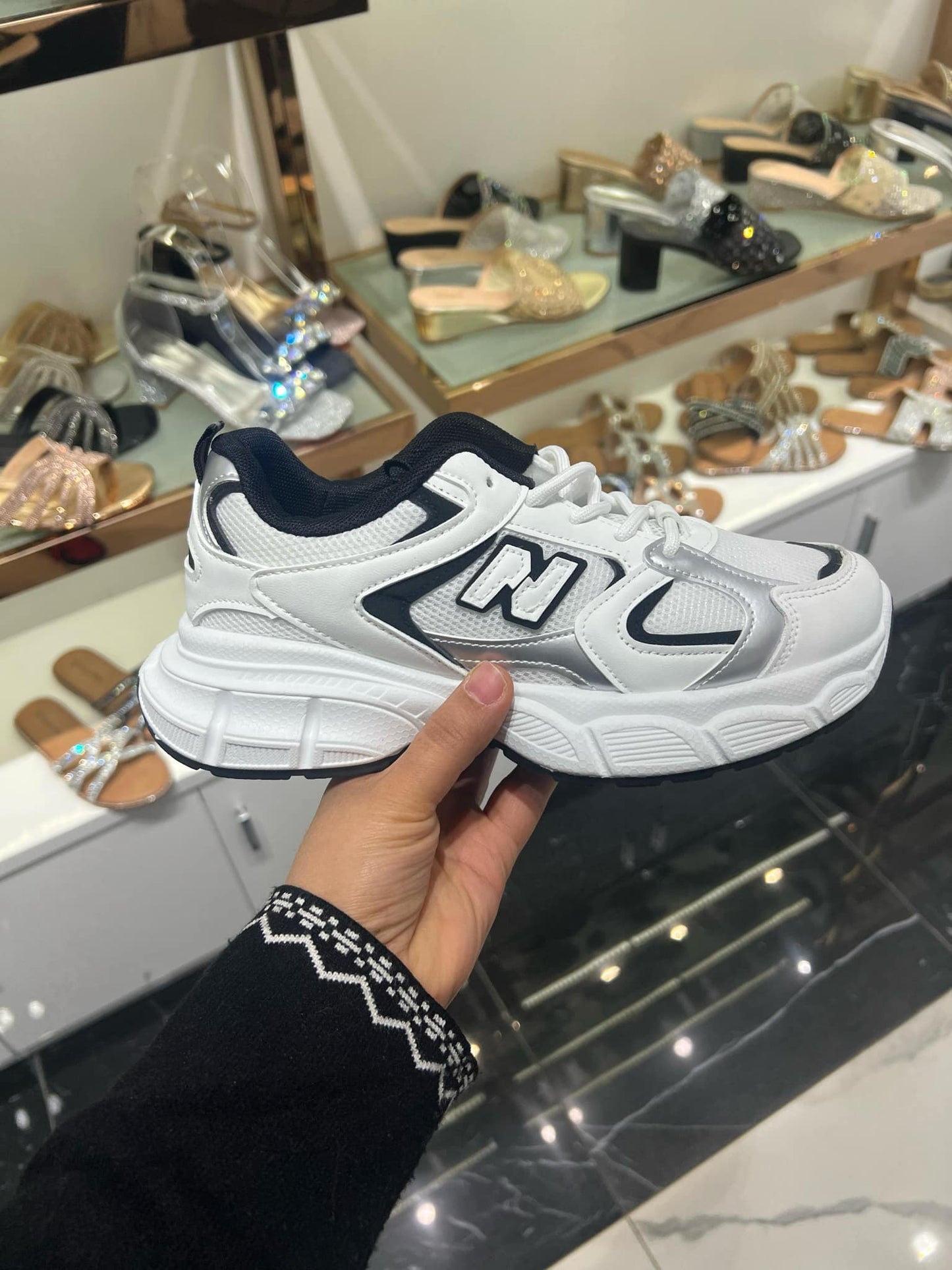 Sneaker Elva zwart- wit