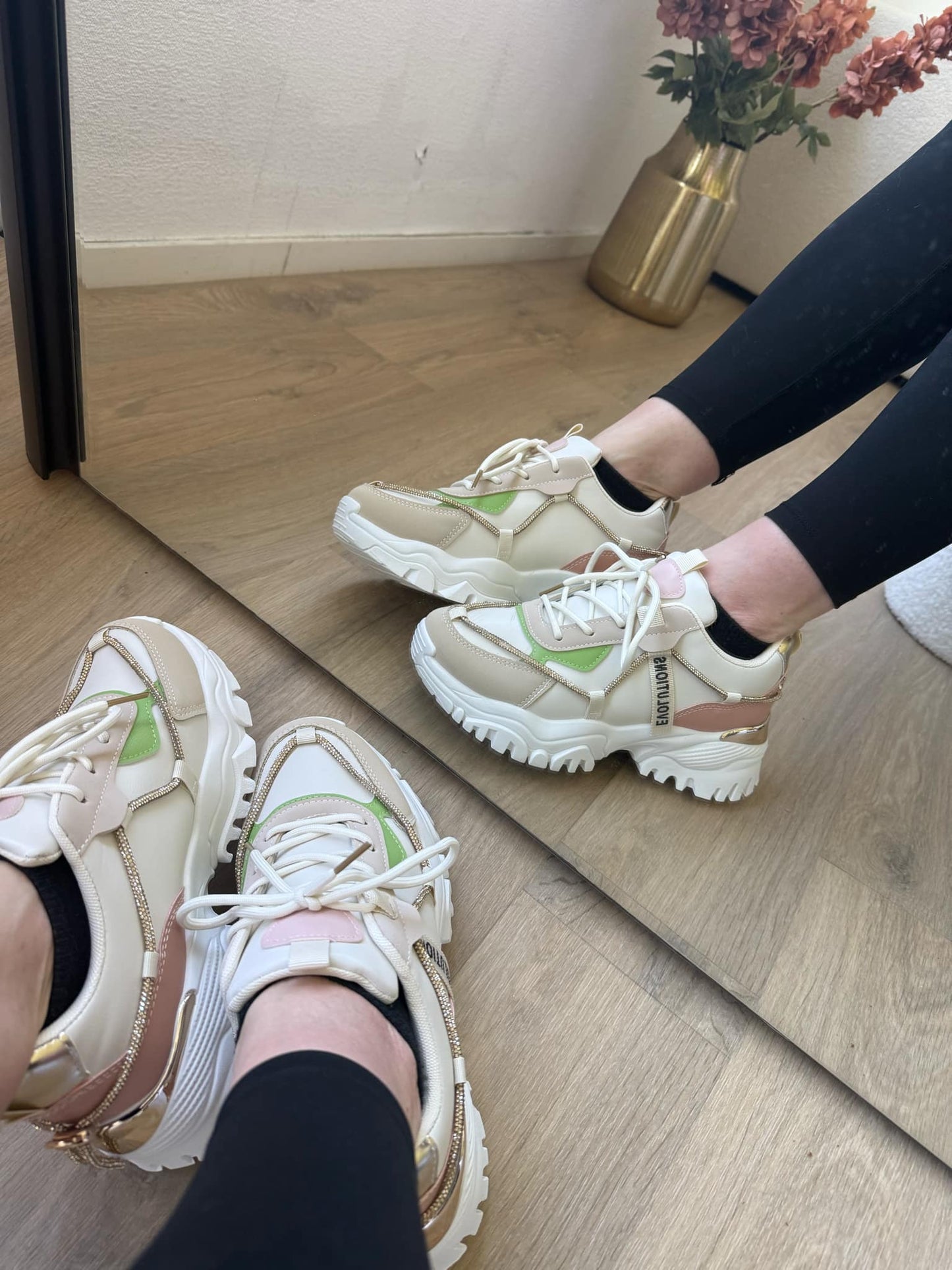 Sneaker Nyna – Light Pink Girls’ Sneakers in PU Leather