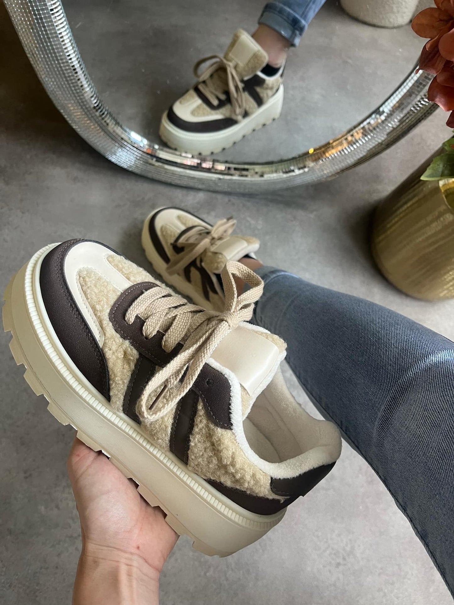 Sneaker Selin bruin/beige