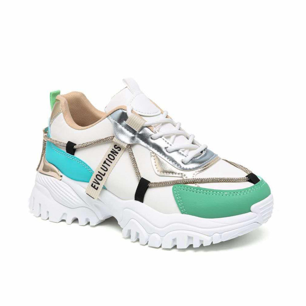 Sneaker Nyna Blue – Girls’ Sneakers in Blue, White & Green | PU Leather