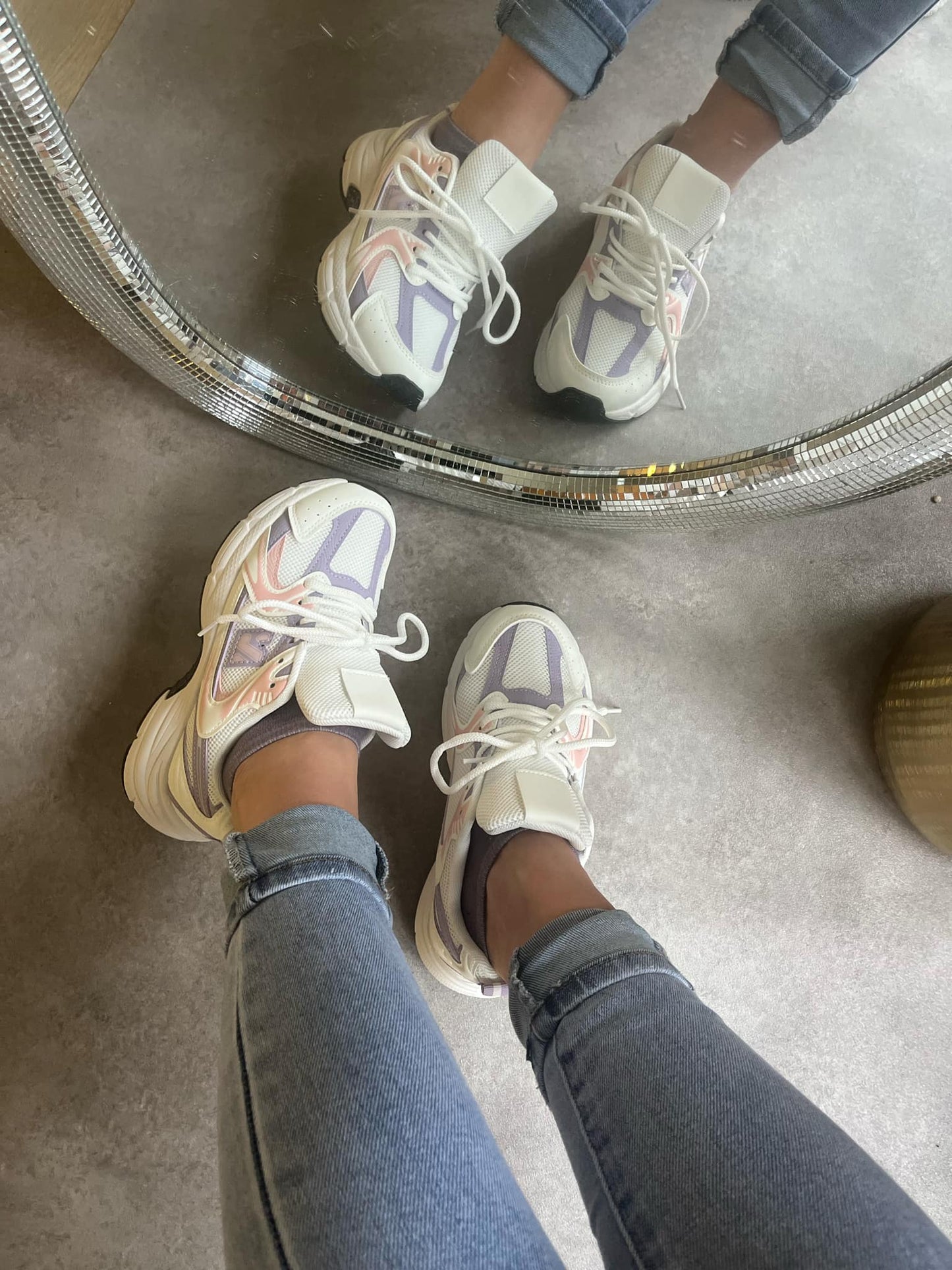 Trendy Purple Pink Sneakers Elara for Women | Stylish PU Leather Shoe